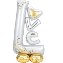 LoonBalloon 58 Inch LOVE Wedding Air-Fill Balloon with 4 Latex Balloons &ndash; Elegant & Romantic Wedding Balloon Set