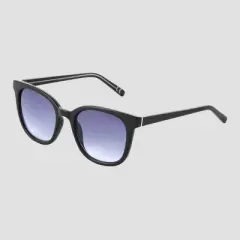 Women's Crystal Plastic Square Sunglasses - Universal Thread&trade; Black