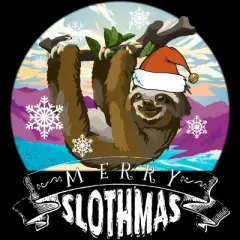 Junior's Design By Humans Merry Slothmas - Funny Christmas Pajama for Sloth Lovers&Acirc; By TELO213 T-Shirt