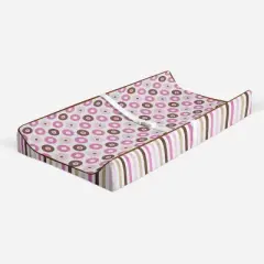 Bacati - Mod Dots/Stripes Pink/choco Dots changing pad cover