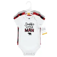 Hudson Baby Infant Boy Cotton Bodysuits, Buffalo Plaid Family