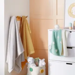 Toddler Bed Plush Blanket - Cloud Island&trade; Gray Dot Stripe