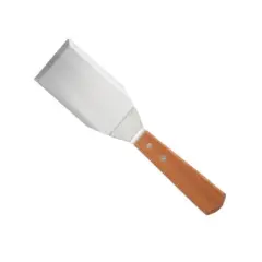 Winco Solid Turner with Offset, Wooden Handle, 5.13" x 2.88" Blade - Pack of 3