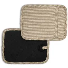 Home Mart Goods Beige Heat Resistant Thick Soft Quilted Lining Kitchen Oven Pot Holders With Neoprene and Cotton Non-slip - 2 Pack