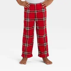 Toddler Plaid Microfleece Holiday Matching Family Pajama Pants - Wondershop&trade; Red