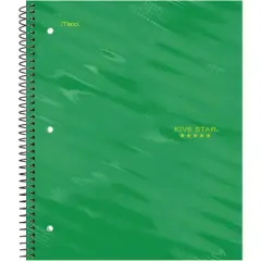 Five Star Active Subject Wide Ruled Notebook 80ct Green