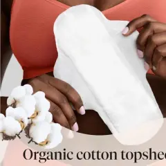 Cora Organic Cotton Ultra Thin Regular Fragrance Free Pads with Wings for Periods - Regular Absorbency - 32ct