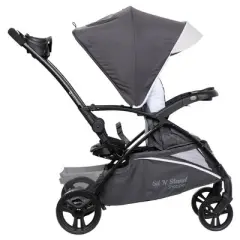 Baby Trend Sit N' Stand 5-in-1 Collapsible Shopper Stroller with Canopy, Visor, Extendable Storage Basket, Phone Tray, and 2 Cup Holders, Magnolia