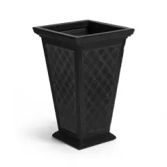 FCMP Outdoor Resin 24" Tall Indoor/Outdoor Self-Watering Pedestal Taper Planter for Potted Plants & Flowers