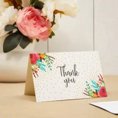 48 Pcs Thank You Cards Bulk Set, Floral Blank Thank You Notes with Envelopes
