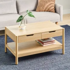 Scandi Coffee Tables Table With Drawers Natural - Room Essentials&trade;