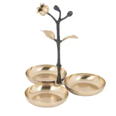 Jiallo Eleanor triple candy dish - Satin Gold
