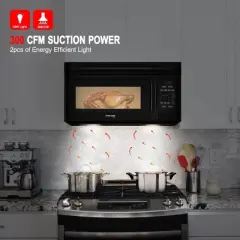 GASLAND 30" Over-The-Range Microwave Oven 1.6 cu.ft., 300 CFM, Black, OTR1603B