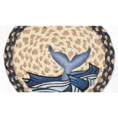 Earth Rugs Whale Tail Printed Round Trivet &ndash; 10" Nautical Coastal Hot Pad