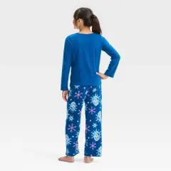 Girls' Disney Frozen 2pc Long Sleeve Fleece Pajama Set - Blue