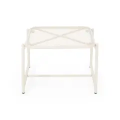 PAGED Iron Outdoor Side Table,18 inch Modern Patio End Tables for Backyard,Pool, Indoor Companion,Durable and Rustproof,Rectangle