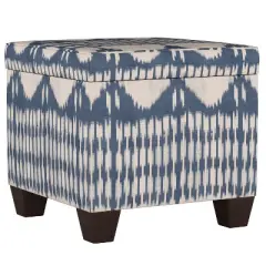 Fairland Square Storage Ottoman Ikat Tonal Blue - Skyline Furniture