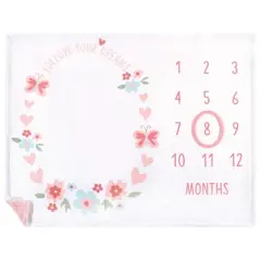 Hudson Baby Infant Girl Plush Holiday and Milestone Blanket, Follow Your Dreams, One Size