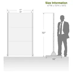 47-inches W x 72-inches H Black Galvanized Sheet Screen Outdoor and lndoor Divider for Balcony Patio Garden Room Divider (V-shaped)