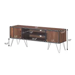 TV Stand Media Center Storage Cabinet & Shelf Hold up to 60''TV W/ Metal leg