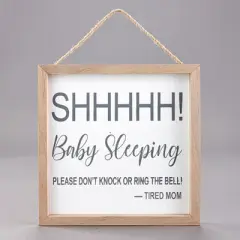 The Lakeside Collection Baby Nursery Decor - "Shh! Baby Sleeping" Wall Sign