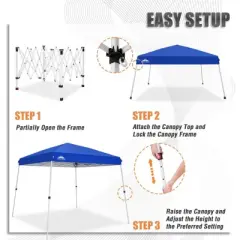 EAGLE PEAK 10x10ft Slant Leg Pop Up Canopy Tent,10x10 Base 8x8 Top
