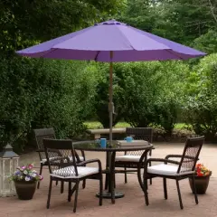 Northlight 9ft Outdoor Patio Market Umbrella with Hand Crank and Tilt - Purple