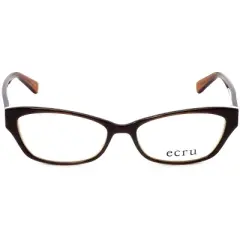 Ecru Designer Reading Glasses Ferry-035 Au Lait 53mm Brown Ivory White Crystal