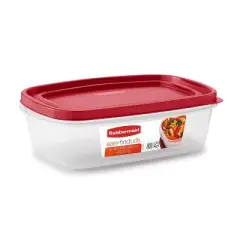 Rubbermaid Easy Find Lids 8.5 Cup Plastic Large Rectangle Food Storage Container Clear: Microwave & Freezer Safe