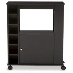 Ontario Modern & Contemporary Dark Brown Wood Modern Dry Bar & Wine Cabinet - Baxton Studio