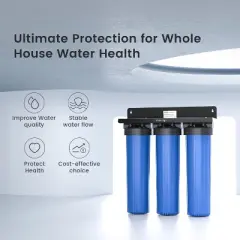 Waterdrop 3-Stage Whole House Water Filter System,with Carbon Filter&Sediment Filter,7-Stage Filtration Reduce Chlorine,5 Micron ,1" Inlet/Outlet