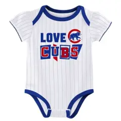 MLB Chicago Cubs Infant Girls' 3pk White Bodysuit
