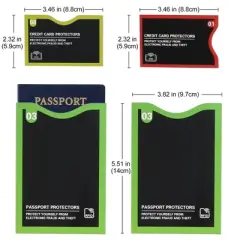 LotFancy 19 RFID Blocking Sleeves, 14 Credit Card + 5 Passport Holders, Identity Theft Protection
