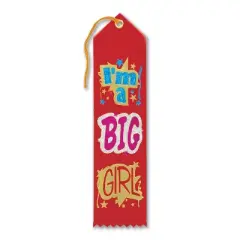 Beistle I'm A Big Girl Award Ribbon, 2" x 8", (6/Pkg) Multicolored
