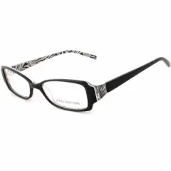 Jones New York J605 Designer Acetate Eye Glasses Frame in Black/Demo Lens 134mm Frame/52mm Lens Width