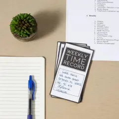 Stockroom Plus 200 Pack Weekly Trifold Employee Time Cards for Bookkeeping, Pocket Sized (5 x 8 in)