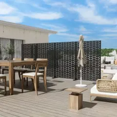 PexFix 72 in. x 47 in. Outdoor Metal Privacy Screen Garden Fence in Bricks Pattern