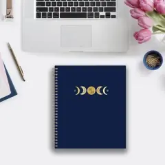 Blue Sky 8"x10" 2025-2026 Weekly/Monthly Spiral Planner Printed Phased Navy