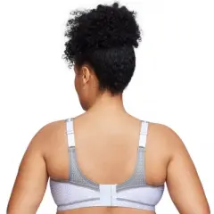 Glamorise Womens No-Bounce Camisole Elite Sports Wirefree Bra 1067 White/Gray