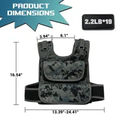 Adjustable Weighted Vest 44 LB, Weight Vest for Men,Adjustable Wearable Weights with Iron Weights