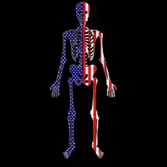 Men's Design By Humans July 4th Patriotic Skeleton USA Flag By Ujangkasep Tank Top