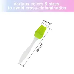 Unique Bargains Flexible Silicone Heat Resistant Non-stick Cooking Baking Tool Brush Green 2 Pcs