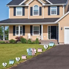 Big Dot of Happiness Baby Gender Reveal - Yard Sign and Outdoor Lawn Decorations - Team Boy or Girl Party Yard Signs - Set of 8