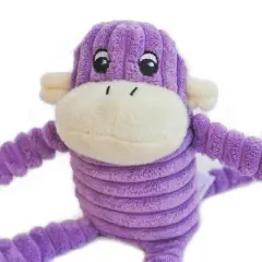 ZippyPaws Spencer Crinkle Monkey Dog Toy - Purple - S