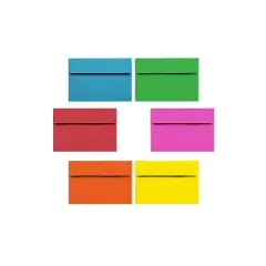 JAM Paper A8 Colored Invitation Envelopes 5.5 x 8.125 Assorted Colors 150/Pack (956A8BROGVY)