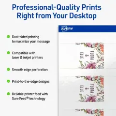 Avery Banner Flag Tags, 1-1/2" x 2-1/3", Glossy White, 150 Total