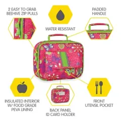 Bixbee Butterfly Garden Lunchbox - Kids Lunch Box, Insulated Lunch Bag for Girls and Boys, Lunch Boxes Kids for School, Small Lunch Tote for Toddlers