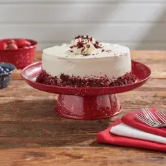 Park Designs Granite Enamelware Cake Pedestal - Red