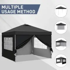 Ainfox 10'&times;10' Pop-up Canopy Tent Portable Gazebo With Sidewalls