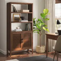 70.5" Warwick Storage Bookcase Brown - Threshold&trade;